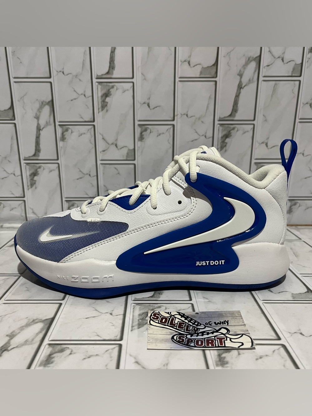New Nike Zoom Hyperset 2 Volleyball Shoes White Royal Blue Gym Training Womens 9 - Picture 7 of 12